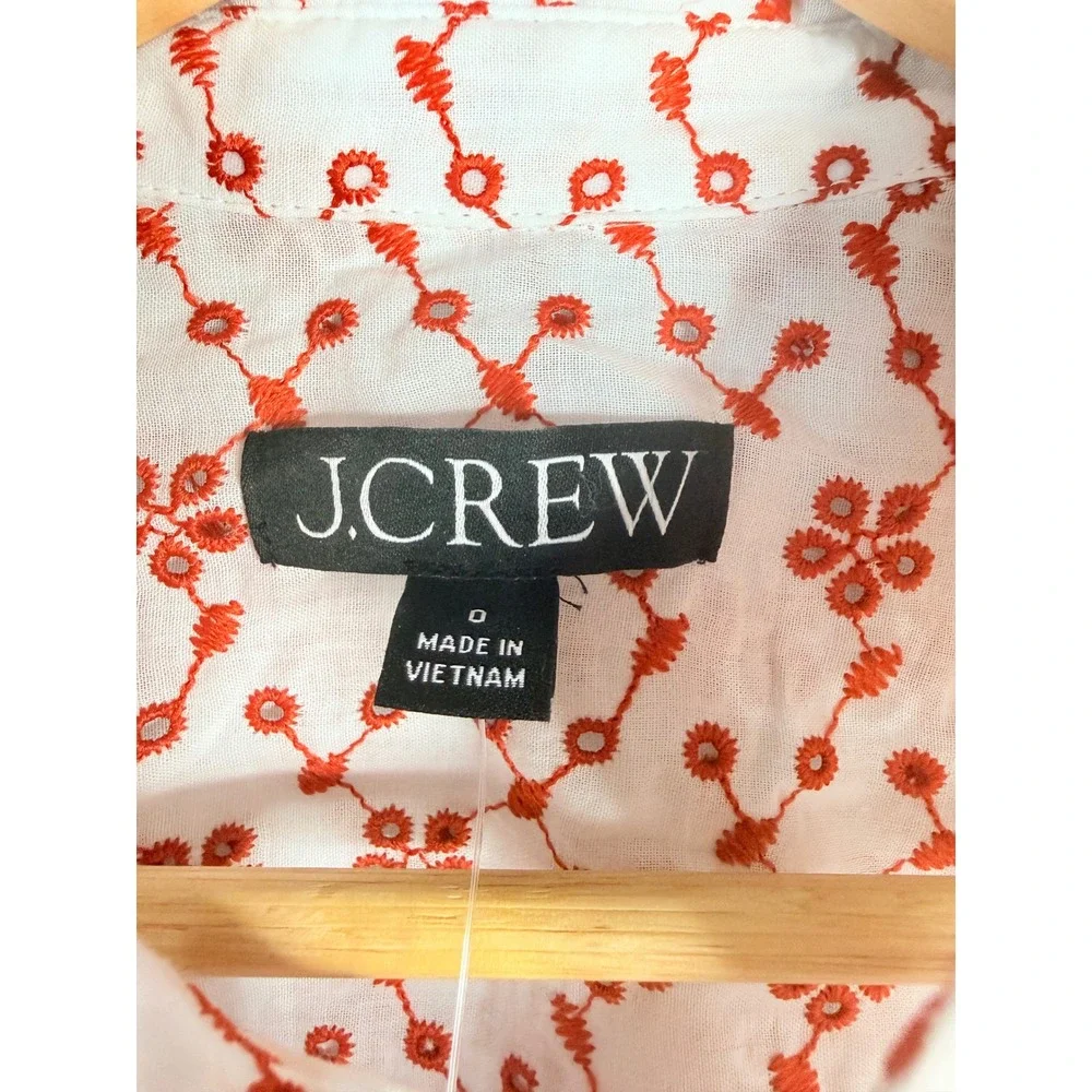 J.Crew Mini eyelet shirt-dress Size 0 NWT